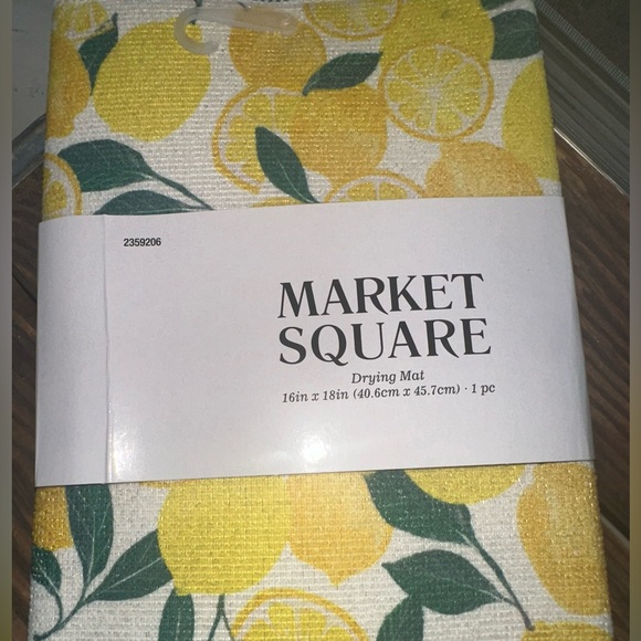 Printed Kitchen Microfiber Drying Mat, 16" x 18", YELLOW LEMONS, Market Square - Picture 3 of 6